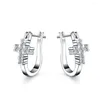 Stud Earrings 925 Sterling Silver Cross Ear Buckle Crystal Diamond For Women Party Jewelry Lady Trendsetter Christmas Gifts