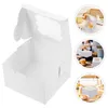 Ta ut containrar 50 datorer Cake Boxes Wedding For Gäster Donut Cajitas Para Postres Cookie Gift Kraft Paper Transport Container Bulk