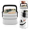 Geschirr Genevieve Double Layer Bento Box Lunch Salad Abstrakte Kunst malerisch bunt