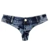 Kadınlar Low Rise Mini Denim Ganimet Şort Sıcak Pantolon Kot Bikini Thg Plaj Şortları Gece Kulübü Bar Partisi Dans Performans Giyim S09U#