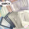 Storage Bags 40Pcs Kpop Card Sleeve Holder Ins Solid Color Border Transparent Film Idol Po Clear Protective Sleeves