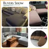 Cadeira cobre cor sólida jacquard sofá slipcover estiramento macio durável l-sahped capa sala de estar animais de estimação crianças casa