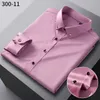 Męskie koszule jedwabne Koszule Długie rękawy Button Silny Kolor Business Formal Social Bez żelaza i zmarszczki miękkie ubrania modowe 240327