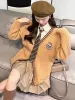 Cosplay Manteau Stripe School Col V Corée Japon Femmes Tricot Fille Uniforme Manches Cardigan Ensembles D'hiver Lg j33h #