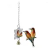Otros suministros para pájaros Pájaros Colgante Cadena Creativo Lindo Loro Mascotas Productos Espejo Bell Juguetes Interactivo Puzzle Juguete Seguro Durable