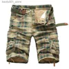 Herenshorts Herenshorts 2024 modieuze geruite strandshorts heren casual camouflageshorts militaire shorts heren Bermuda merchandise set Q240329