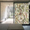 Window Stickers Floral Plant Bird Privacy Film Opaque Non-Adhesive Decorative Glass Covering Static Cling Tint Frosted