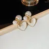 Boucles d'oreilles Double couche en coquillage et cœur d'amour pour femmes, bijoux de luxe élégants, couleur or doux, Style français