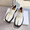 Vrijetijdsschoenen Dames met splitteen in Britse stijl, klein leer, lakleer, platte veters Vrijetijdsmode Veelzijdige loafers