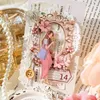 Envoltório de presente 40 pcs colagem flor espelho mansão floral retro cartão borda decoração fundo oco manuscrito scrapbook corte 135 / 103mm