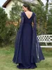 Lucyinlove Luxury Chiff LG Sleeves Navy Evening Dr. LG 2024 Elegante Partido de Casamento Prom Arábia Cocktail Dr. Vestido L75i#