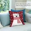 Pillow Christmas Polar Bear. Throw Cover Luxury Sofa S Case Rectangular