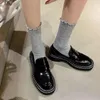 Casual Shoes JOZHAMTA Size 34-39 Real Leather Women Loafers Platform Thick Mid Heels 2024 Ins Fashion Work Office Spring Trendy