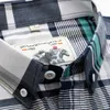 Camicia da uomo in cotone 100 Camicie a maniche lunghe scozzesi S4XL Polo con ricamo Design a fila singola Abbigliamento con bottoni 240328