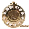 Pocket Watches Steampunk Golden Hollow Automatic Mechanical Watch For Women Men Roman Number Dial Clock Pendant Necklace Chain