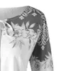 XL-5XL 플러스 사이즈 여성 티셔츠 탑 2023 스프링 크기 인쇄 니트 풀오버 여성 의류 캐주얼 큰 느슨한 셔츠 티 T70W#