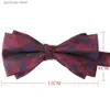 Bow Ties Nowe brązowe krawaty Wedding Mowność dla mężczyzn Kobiety Bow Knot Adult Claret Kolor Karek Krawę Krawatę Party Mens Bowties for Gifts Y240329