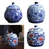 Storage Bottles Ceramic Flower Vases Glaze Decorative Ancient Chinese Style Temples Jar Storages Blue White Porcelain Ginger Jars Party