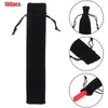 Bowls 100pcs Velvet Pen Pouch Back Black Draftring Bage Single Single Backaging Sleeve for School Office Proger