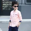 Kids Clothes Spring Autumn Boys Cotton Blouses Kids Boys Long Sleeve Shirt Children Fashion Shirt 5-15 Years Turn-down Collar 240318