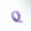 Klusterringar lila jade ring män kvinnor fina smycken tillbehör äkta myanmar jadeite burma jades naturlig sten anillos mujer