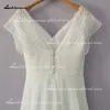 sexy V Neck Chiff Beach Wedding Dres 2021 Lace Court Train Bridal Gowns Plus Size vestido de bodas Open Back vestido A6Rp#
