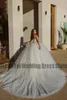 Elegante abito da sposa di lusso con spalle scoperte maniche morbide staccabili Bellissimo abito da sposa con strascico Princ Mop 2023 L4lO #