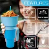 Teaware Sets 2In1 Snack Bowl Drink Cup With Straw Stadium Tumbler Water Bottle Splash Proof Leakproof Portable Adults Kids Cinema Trip