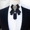 Bow Ties Mens Rhinestone Bow Tie Luxury High-End Business Gifts Dress Collar Flower Men Wedding Accessories Fashion News Bowtie Y240329