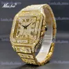 Andere Horloges Ice Out Goud Voor Mannen MISSFOX Street Style Hip Hop Waterdicht es Voor Mannelijke Paar Polsen Sieraden Accessoires T240329