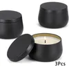 Storage Bottles 3pcs 8 Oz Scented Candles Jar With Lid Round Candle Container Tins Empty Box For Making Salves Storing