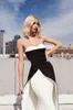 black And White Gorgeous Elegant Prom Dr Strapl Sleevel Women Fi Formal Evening Party Gowns Custom Made Plus Size s0L6#