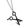 Pendant Necklaces Fashion Hiphop Jewelry Barber Hair Dresser Scissors Shear Stainless Steel Punk Unisex Men Women Choker Colar