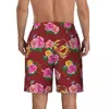 Shorts masculinos maiôs 2024 nordeste grande placa de flor verão rosa y2k calça curta homens esportes surf respirável troncos de natação