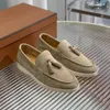 Casual Shoes Classic Brand Woman äkta mocka läderlägenheter för plus storlek 34-42 loafers slip-on woman's