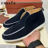 Sıradan Ayakkabı Yüksek Üstü Kidsuede Loafers Kadın Lover's Flat Ladies Slip-On kuruş sürüş erkekleri Yaz Yürüyüşü Mules 2024