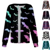 women's Single-Breasted Top Halen Printed Scrub Jacket Nurse Coat Pet Shop Nurse Working Round Neck Cardigan Coat 146l#