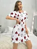Plus Size Women's Dres Home Women's Nightgowns Love Print Women's Fi Plus T-Shirt Dres Micro Stretch Nightgowns P14F#