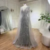 Sirène gris arabe serene Sirène gris élégant Cape Sleeves Luxury Pergeding Evening Dres Gowns for Women Wedding Party 2024 LA72289 M1XT # #