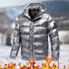 Зимняя повседневная толстая теплая пуховая куртка, мужская верхняя одежда Fi, винтажная куртка на молнии с капюшоном, плюс размер, стеганая парка, мужское пальто B4cb #