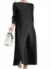 GVUW MODE GEPLOOIDE PATCHWORD JURK VROUWEN EFFEN KLEUR RDE KRAAG LOSSE LANGE MOUW 2024 LENTE DAMES Elegante KLELING 17D855 L28H#