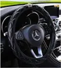Bilrattskydd Diamondstudded Crown Soft Leather Auto Steering Wheel Cover Steering Cover Lämpliga biltillbehör9850850