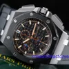 Ladies AP Na rękę Royal Oak Offshore Model 26405 Black Ceramic Automatic Machine Męska Męska Wybierz Blue Blue Igle Dial 44 mm Pełny zestaw