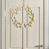 Decorative Flowers 36cm Simulated Easter Egg Garland DIY Door Hanging Wreath Creative Festival Theme Party Supplies