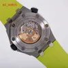 Relógio de pulso Celebrity AP Epic Royal Oak Offshore 15710ST Relógio esportivo masculino de precisão em aço fluorescente verde automático mecânico suíço conjunto completo de luxo