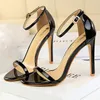 Sandalen Frauen Sommer Heels 8 cm 11 cm Hohe Fetisch Sandalen Dame Gladiator Strap Stiletto Niedrige Party Klassische Schuhe