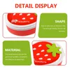 Dinnerware 4 Pcs Lunchbox Strawberry Crisper Container Portable Red Office Holder Student