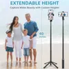 Selfie Monopods FGCLSY 2023 NEW Mini Selfie Stick Tripod with Remote Upgrade Quadripod Design 40 Extendable Rechargeable Bluetooth Control 24329