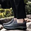 Shoes Mens Sneakers Men Loafers Outdoor Athletic Shoes Faux Suede Non Slip Rubber Male Walking Shoes Soft Mans Footwear Big Size 46