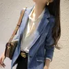 vintage Suit Women Jeans Jacket Casual Tops Loose Short Denim Blazer Outwear Female Cowboy Basic Coat New 2023 Spring Autumn z7lb#